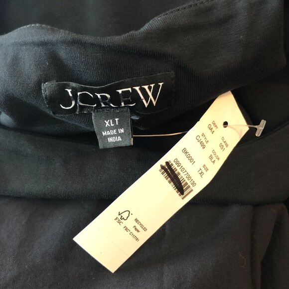 J Crew Drop-Waist Mixy Dress Pockets Sleeveless Black XLT Tall - Picture 6 of 8